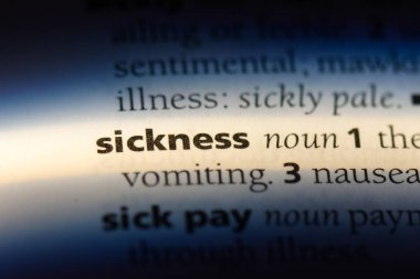 hastalık Word'de bir sözlük. hastalık kavramı.