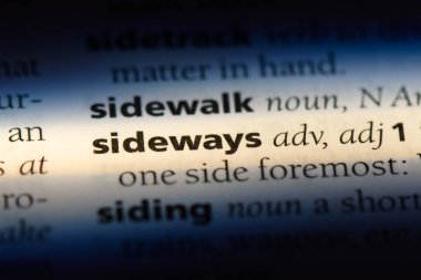 bir sözlük içinde yana doğru kelime. yana doğru kavramı.