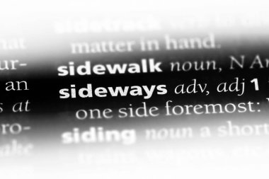 bir sözlük içinde yana doğru kelime. yana doğru kavramı.