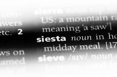 Siesta Word'de bir sözlük. Siesta kavramı.