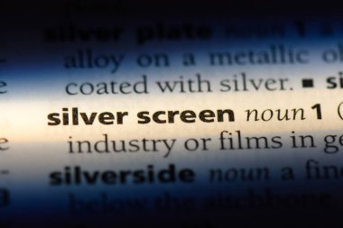 perdeye Word'de bir sözlük. Gümüş ekran konsepti.