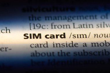 SIM kart bir sözlük tek kelimeyle. SIM kart kavramı.