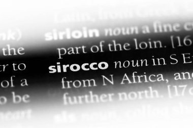 Sirocco Word'de bir sözlük. Sirocco kavramı.