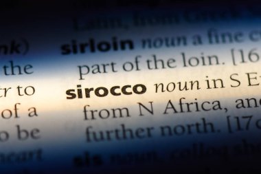 Sirocco Word'de bir sözlük. Sirocco kavramı.
