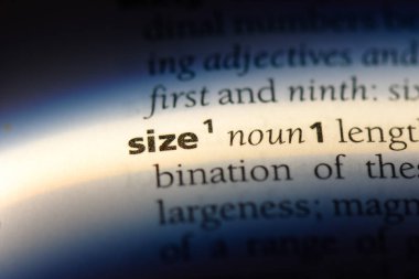 boyutu Word'de bir sözlük. Boyut kavramı.