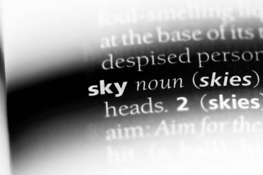 gökyüzü Word'de bir sözlük. gökyüzü kavramı.