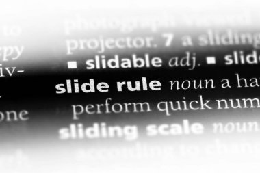 Slayt kuralı bir sözlük tek kelimeyle. Slayt kuralı kavramı.