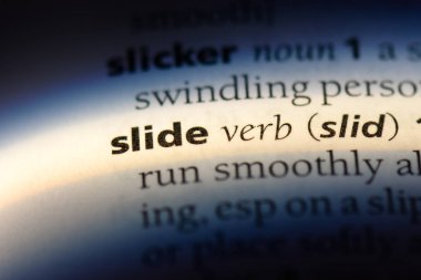 bir sözlüğü'ndeki sözcüğü kaydırın. Slayt kavramı.