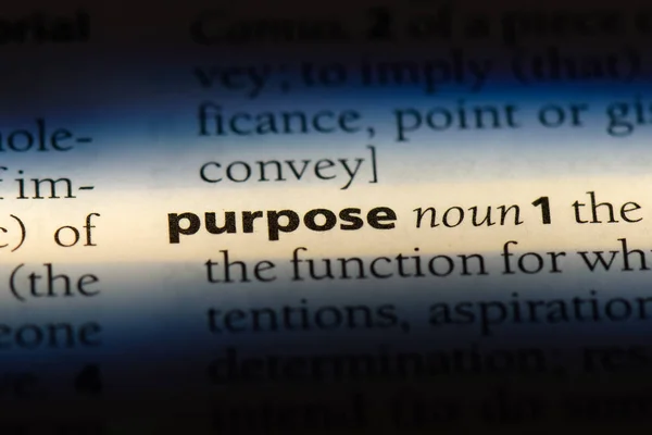 Purpose Word Dictionary Purpose Concept — Stock Photo, Image