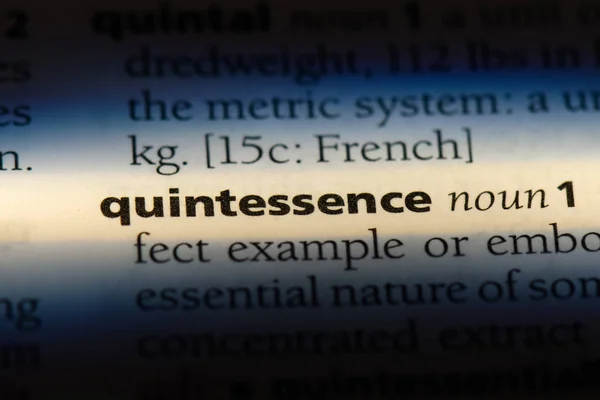 Quintessence Ord Ordbok Quintessence Koncept — Stockfoto