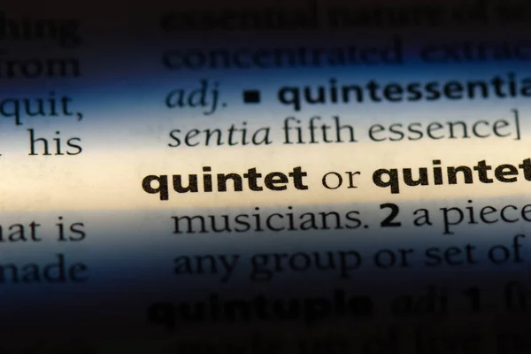 Quintett Wort Einem Wörterbuch Quintett Konzept — Stockfoto