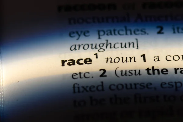 Расовое Слово Словаре Концепция Расы — стоковое фото