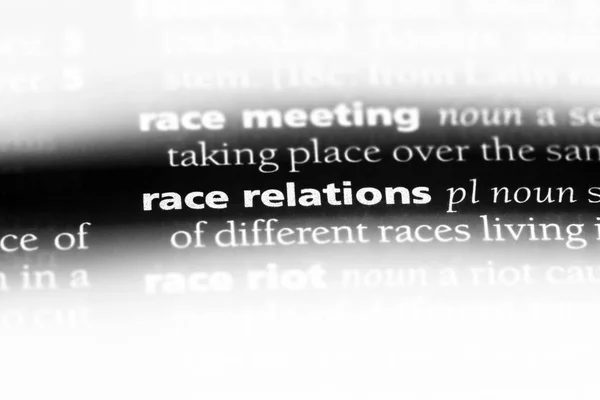 Palabra Relaciones Raciales Diccionario Concepto Relaciones Raciales —  Fotos de Stock