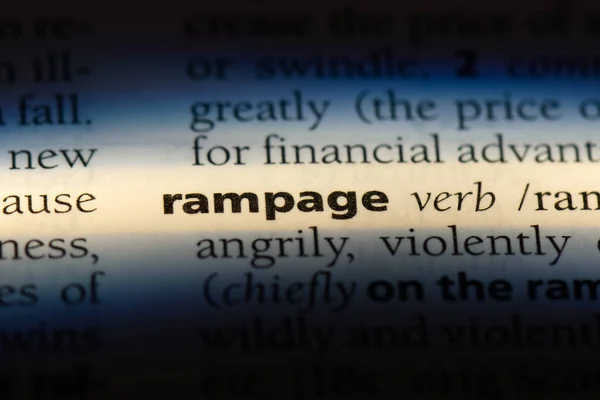 Rampage Słowo Słowniku Koncepcja Rampage — Zdjęcie stockowe