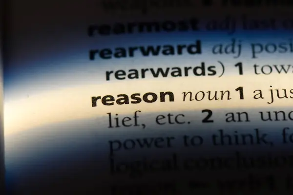 Reason Word Dictionary Reason Concept — Stock Photo, Image
