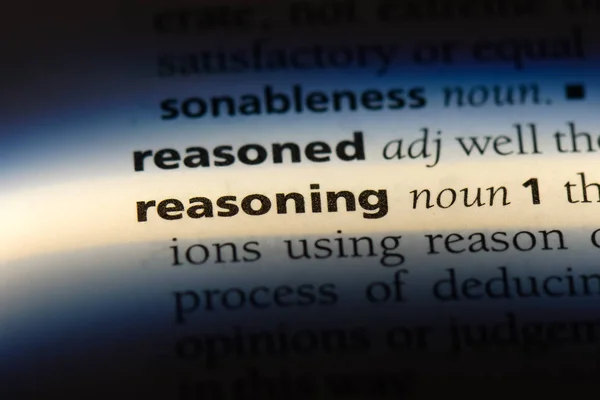 Reasoning Word Dictionary Reasoning Concept — Stock Photo, Image