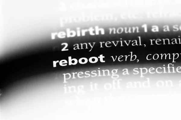 Reboot Word Dictionary Reboot Concept — Stock Photo, Image
