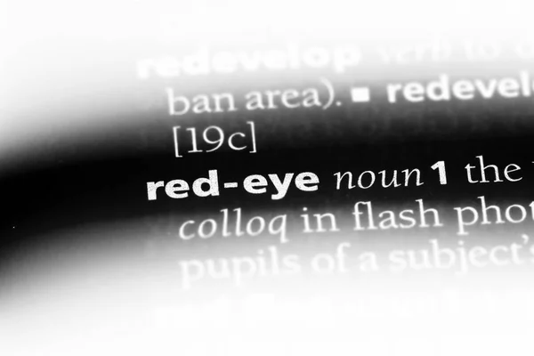 Palavra Olho Vermelho Dicionário Conceito Olho Vermelho — Fotografia de Stock