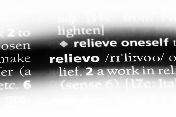 Relievo Λέξη Ένα Λεξικό Έννοια Relievo — Φωτογραφία Αρχείου
