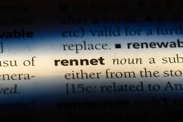 Cuvânt Cheie Într Dicționar Conceptul Rennet — Fotografie, imagine de stoc