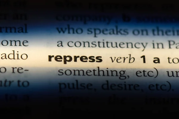 Reprimați Cuvântul Într Dicționar Repress Concept — Fotografie, imagine de stoc