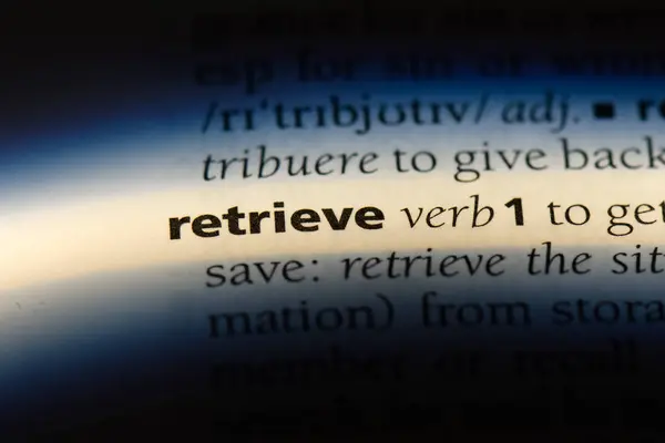 Retrieve Word Dictionary Retrieve Concept — Stock Photo, Image