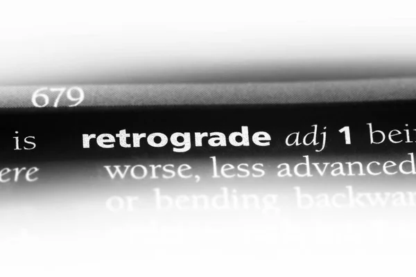 Retrograde Słowo Słowniku Koncepcja Retrograde — Zdjęcie stockowe