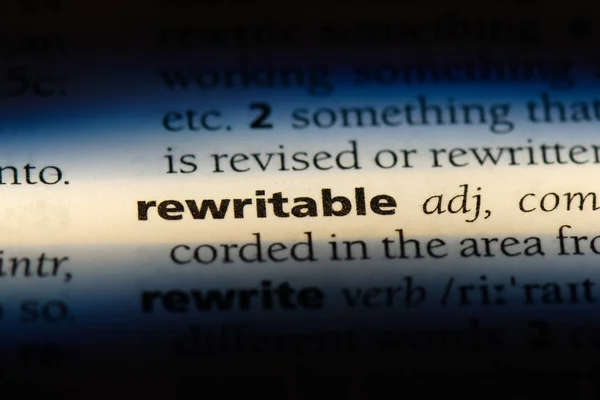 Rewritable Word Dictionary Rewritable Concept — Stock Photo, Image
