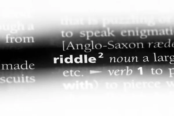 Riddle Word Dictionary Riddle Concept — Stock Photo, Image