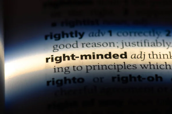 Right Minded Word Dictionary Right Minded Concept — Stock Photo, Image