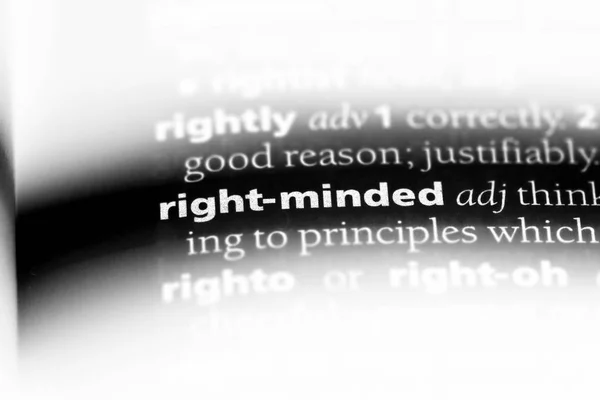 Right Minded Word Dictionary Right Minded Concept — Stock Photo, Image