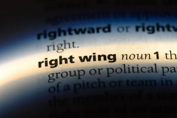 right wing word in a dictionary. right wing concept.