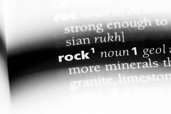 Palavra Rock Dicionário Conceito Rocha — Fotografia de Stock