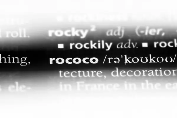 Ροκοκό Λέξη Ένα Λεξικό Ροκοκό Έννοια — Φωτογραφία Αρχείου