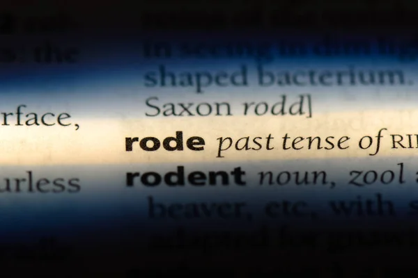 Cuvânt Călărit Într Dicționar Conceptul Rode — Fotografie, imagine de stoc