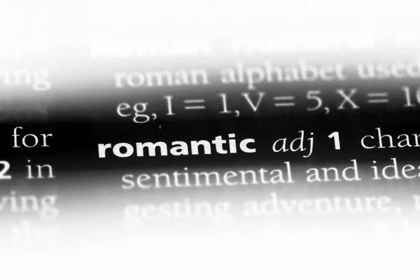 Palabra Romántica Diccionario Concepto Romántico — Foto de Stock