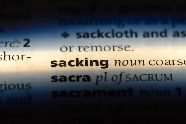 Sacking Word Dictionary Sacking Concept — Stock Photo, Image