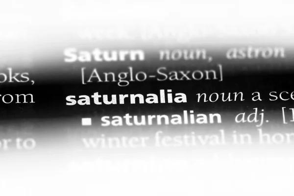 Saturnalia Wort Einem Wörterbuch Saturnalia Konzept — Stockfoto