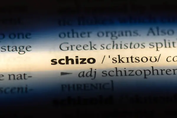 Cuvânt Schizo Într Dicţionar Schizo Concept — Fotografie, imagine de stoc
