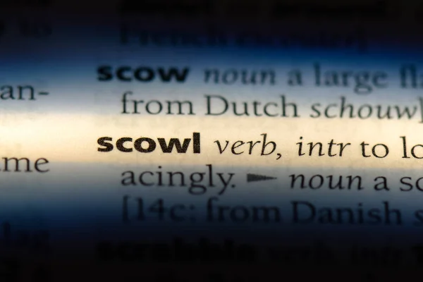 Scowl Word Dictionary Scowl Concept — Stock Photo, Image