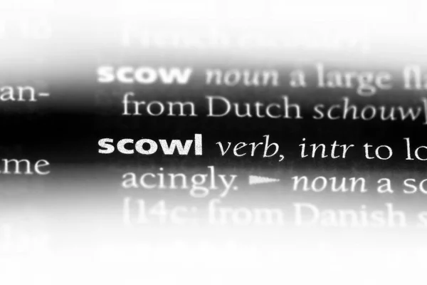 Scowl Λέξη Ένα Λεξικό Scowl Έννοια — Φωτογραφία Αρχείου