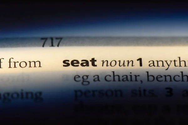 Seat Word Dictionary Seat Concept — Stock Photo, Image