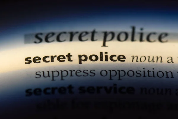 Palabra Secreta Policía Diccionario Concepto Policía Secreta — Foto de Stock