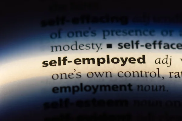 self employed word in a dictionary. self employed concept.