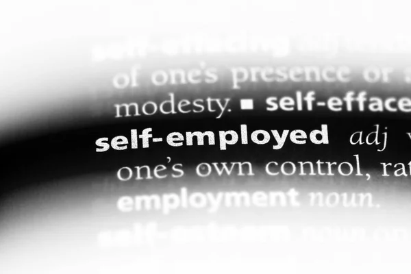 self employed word in a dictionary. self employed concept.