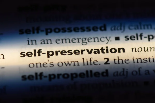 Self Preservation Word Dictionary Self Preservation Concept — Stock Photo, Image