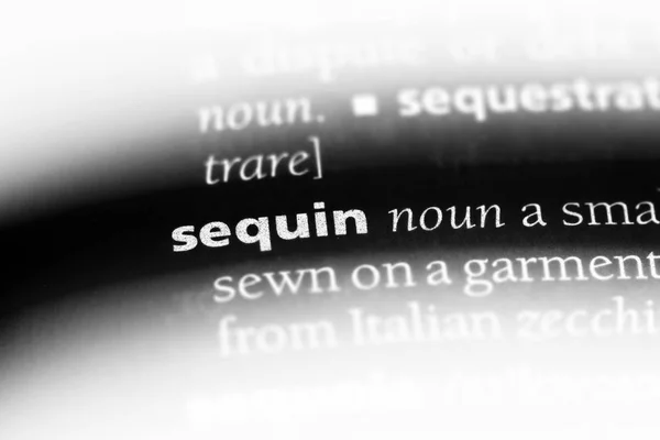 Слово Sequin Словнику Концепція Sequin — стокове фото