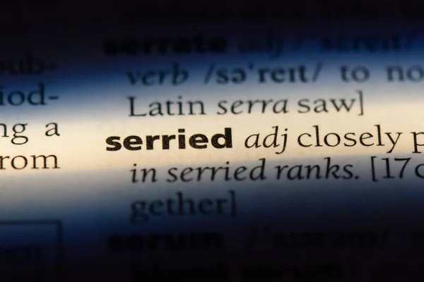 Serriate Word Dictionary Серьезное Понятие — стоковое фото