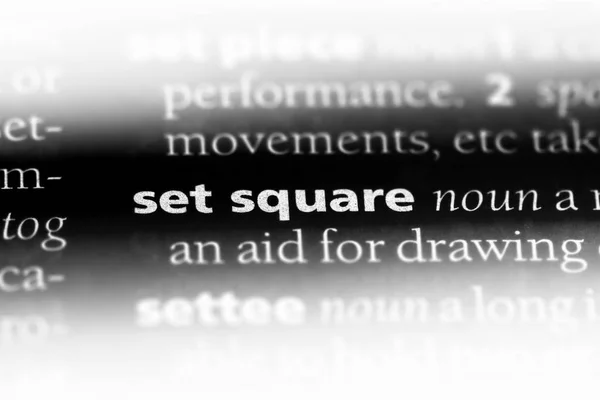 Set Square Word Dictionary Set Square Concept — Stock Photo, Image