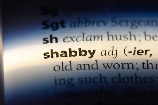 Brudny Słowo Słowniku Koncepcja Shabby — Zdjęcie stockowe
